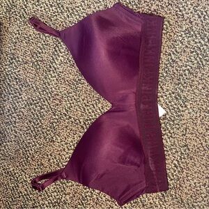 PINK wireless maroon bra